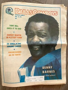 RARO PERIÓDICO SEMANAL DALLAS COWBOYS DE COLECCIÓN DICIEMBRE 1978 NFL FÚTBOL BENNY BARNES - Imagen 1 de 1