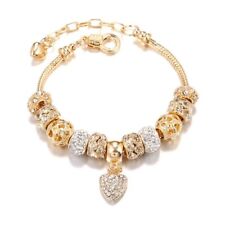 Gold Plated Girls' Bracelet with Adjustable Heart Chain - Perfect for Girls