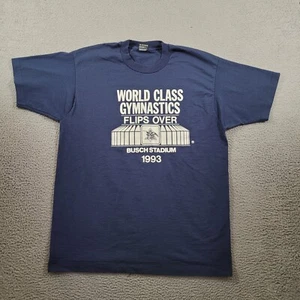 Vintage World Class Gymnastics Shirt Mens Extra Large Blue Busch Stadium 90s - Picture 1 of 11