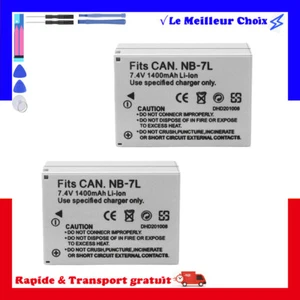 2x Batterie 1400mAh type NB-7L NB7L Pour Canon PowerShot G10 G11 G12 - Zdjęcie 1 z 7