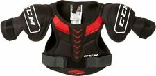 CCM YOUTH QLT EDGE ICE HOCKEY SHOULDER PADS, BLACK/RED, SMALL