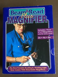 Beam & Read Plus Magnifier 2x 4x 6x LED Hands Free battery powered - Picture 1 of 4