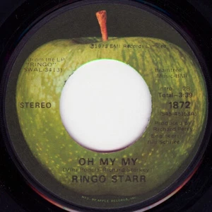 Ringo Starr - Oh My My APPLE 1872 USA 7 Inch VINYL SINGLE V2 - Picture 1 of 2