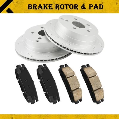 Pastillas de freno traseras para Chevy Equinox; GMC Terrain 2010-2017 rotores perforados de cerámica Foto 1 de 4