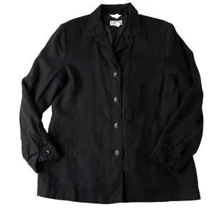 Talbots Coat Jacket Womens 14 Irish Linen Lagenlook Minamalist Travel Classic - Picture 1 of 9