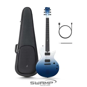 Enya Nova Go Sonic Smart Electric Guitar - 10W Speaker, Carbon Fibre Ocean Blue - Picture 1 of 12