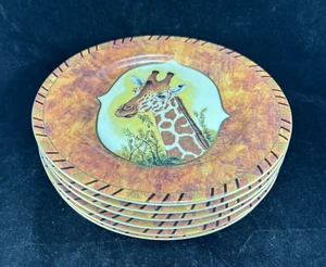 Set of 6 - Lynn Chase 9" African Portrait Plates - Giraffe, Zebra, Lion, Etc. - Picture 1 of 12