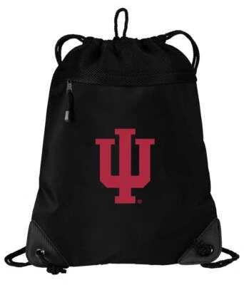 BROAD BAY Indiana University Drawstring Backpack IU Cinch Pack - Mesh & Microfiber