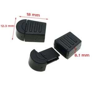 18mm*12.3mm*8.1mm Zipper Pulls Cord Rope Ends Lock Black - Picture 1 of 5