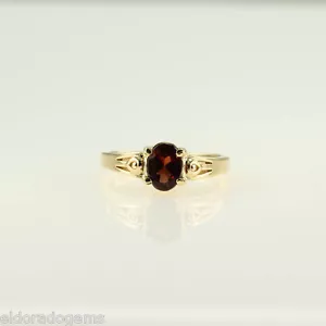 HIGH END HEAVY COCKTAIL RING SOLITAIRE GARNET 14K YELLOW GOLD SIZE US5.75 - Picture 1 of 4