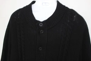 JACK & JONES MEN'S BLACK FULL BUTTON CARDIGAN SWEATER SZ: 4XL 4X PRE-OWNED - Picture 1 of 4