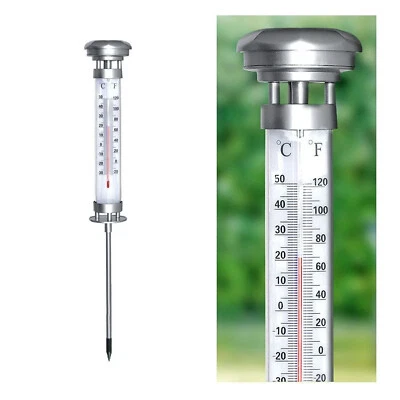 Gartenthermometer Solar Gartenthermometer beleuchtet Außenthermometer (R-118) - Bild 1 von 2
