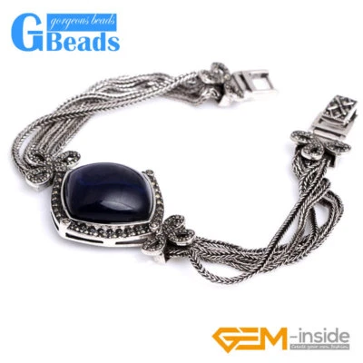 Bangle Tassel Tibetan Sliver Marcasite Jewelry Bracelet For Women 25mmx7" Charm - Image 1 of 4