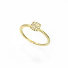 9k Yellow Gold Band Style Ring With 0.10 Ct. TCW Round Brilliant Shape Diamond