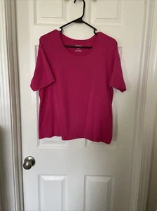 Chico’s Ultimate T-shirt size 2 Short Sleeve Pink Round Collar 100% Cotton - Picture 1 of 3