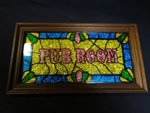 Vintage A & F Products 70's Glitter Art Pub Room Framed Art Sign #65862 - Picture 1 of 4