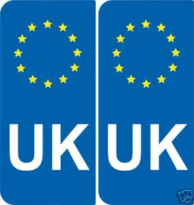 2 Stickers style immatriculation Europe Royaume-Uni - Bild 1 von 1