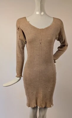 WELL WORN VICTORIAN 19TH C WOOL UNDER DRESS W REPAIRS FR ITALIAN FARM - Image 1 of 4