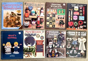 Vtg Wood Wooden Craft Painting Patterns Instruction Folk Art Tole Lot of 8 Books - Picture 1 of 6