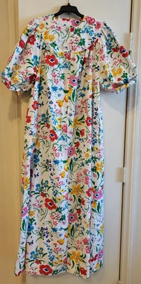 David Brown 加州家居外套花卉连衣裙 M 码 Brownstone Studio 纽约复古 — 第 1/4 张图片