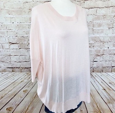 Espléndido suéter ligero de gran tamaño para mujer talla S mezcla de cachemir melocotón  Foto 1 de 4