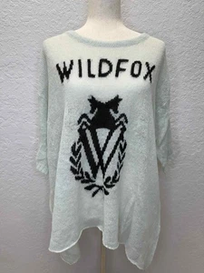 Suéter tejido hilo logotipo caballo semental verde menta Wildfox Couture talla M - Imagen 1 de 11