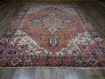 Vintage Turkish Rug,HandMade Anatolian Turkish Geometric Village Rug 8x11 Ft - Image 1 of 4