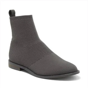 EILEEN FISHER Jude Stretch Knit Sock Booties 7 NWOT Ankle Boots Graphite Gray - Picture 1 of 9