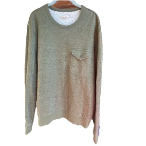 Outerknown Crew Neck Fleece Sweater Organic Cotton Chest Pocket Green Size L - Picture 1 of 10