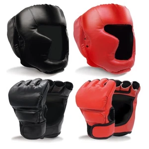 Boxing Gloves and Headgear Set Including 2 Pack Boxing Headgear and 2 Pack Bo... - Picture 1 of 7