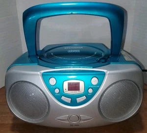 Sylvania SRCD243M Teal Mini Boombox CD Player-Radio AV Input - Picture 1 of 12