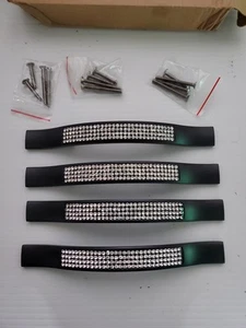 4 Drawer Pulls Handle Bling Crystal Dresser/Cupboard Rhinestone. L10 - Picture 1 of 5