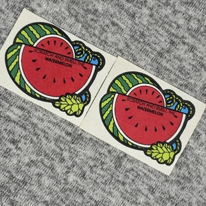 Lote de 2 pegatinas rasguños y olfatos sandía fruta años 80 - Imagen 1 de 4