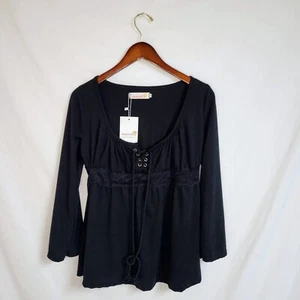 Mocking Top Women Ladies Cotton Peasant Off the Shoulder Long Sleeve Blouse - Picture 1 of 11