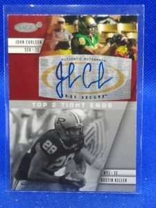 2008 SAGE Squared Auto John Carlson Dustin Keller #A-44B Rookie Auto RC