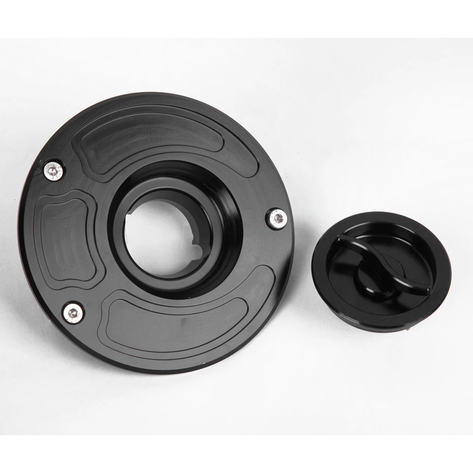 CNC Fuel Gas Cap For Kawasaki ZX14 ZZR600 ZZR1200 ZRX1200R ZX6R ZZR1400 Black US Foto 1 de 4