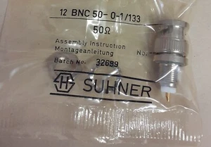 SUHNER 12BNC50-0-1/133 BNC 50 ohm maschio da pannello a vite - Zdjęcie 1 z 1