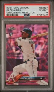 2018 Topps Chrome Update Ozzie Albies Pink Refractor RC Rookie PSA 10 Gem Mint