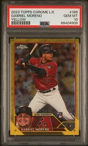 2023 Topps Chrome Logofractor Edition #189 Gabriel Moreno Yellow /75 PSA 10 - Picture 1 of 2
