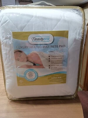 Beautyrest Cotton Blend Heated Mattress Pad 5-Setting Heat Controllers KING NEW - Image 1 of 4