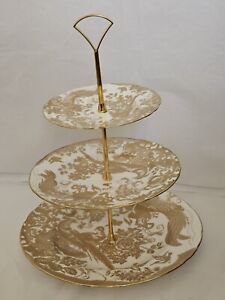 Royal Crown Derby Gold Aves 3 Tier Cake Stand