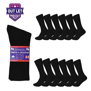 6-12 Pairs Health Circulatory Cotton Crew Diabetic Socks Size 9-11, 10-13, 13-15