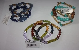VIVI (FORMALLY COOKIE LEE) STRETCH TRIO BRACELET SET NEW W/ TAG SELECT ONE SET - Picture 1 of 9