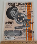MICKEY THOMPSON PERFORMANCE HEADERS WHEELS VALVE COVERS ORIGINAL 1967 AD