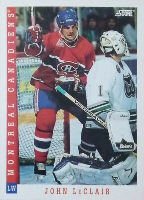 1993 Score Canadian #318 John LeClair  - Image 1 of 2