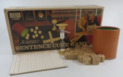 Vintage 1971 SCRABBLE SENTENCE CUBE Dice Game 100% COMPLETE Selchow & Righter - Image 1 of 4