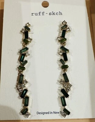 Amber Green Baguette & Stud Earrings  - Image 1 of 4