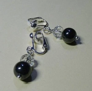 OHRCLIPS CLIPS 10mm HÄMATIT BLUTSTEIN PERLE MAGNETISCH KRISTALL - Bild 1 von 1