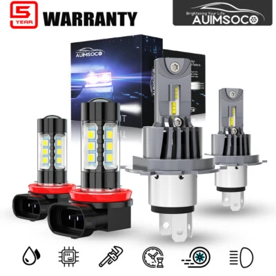 For Honda CR-V 2002-2013 2014 Combo 4 LED Headlight High Low Beam Fog Bulbs - Image 1 of 4