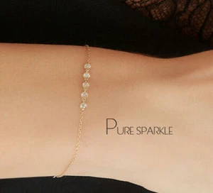 14K Gold 0.25 Ct. Five Bezel Set Lab-Created Diamond Wedding Bracelet - Picture 1 of 5